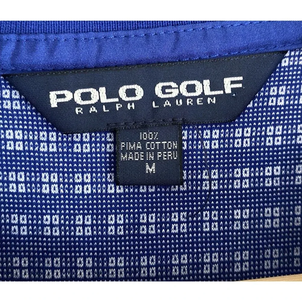 Polo Golf Ralph Lauren Men's Shirt Short Sleeve Blue 100% Pima Cotton Size M